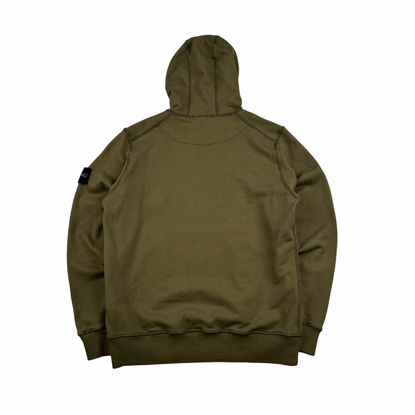 Stone Island 2021 Khaki Pullover Hoodie - Large