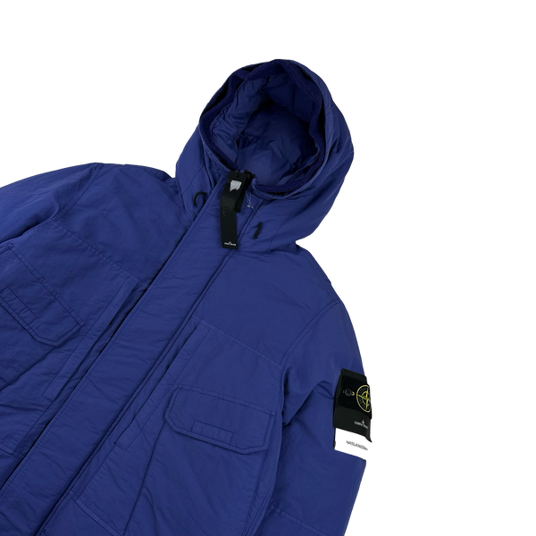Stone Island 2021 Blue Garment Dyed Naslan Down TC Parker Jacket - Large