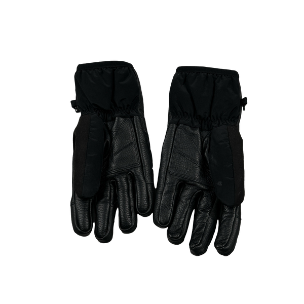 Stone Island Leather Nylon Metal Embossed Compass Gloves