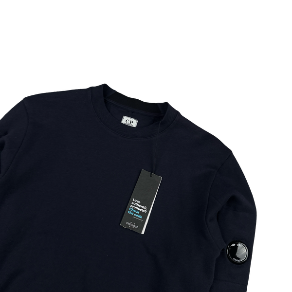 CP Company Navy Lens Viewer Cotton Pullover Jumper - XS