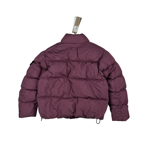 Stone Island 2024 Magenta Crinkle R-NY Down Puffer Jacket - Medium