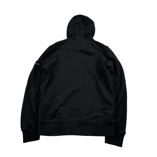 Stone Island 2022 Black Pullover Cotton Hoodie - Small