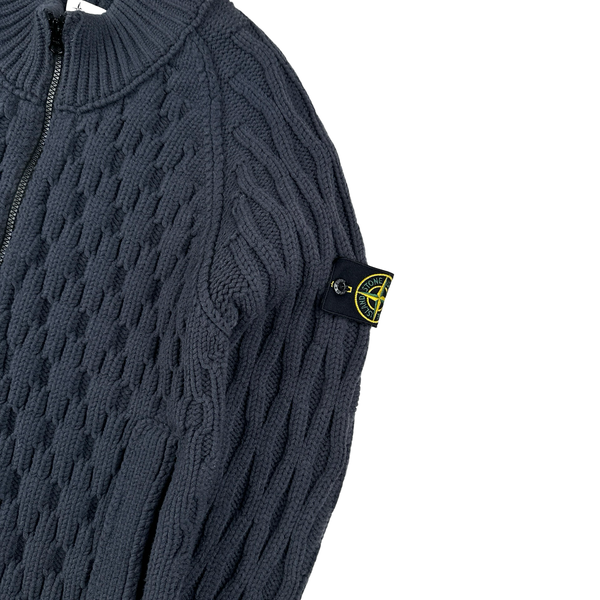 Stone Island 2013 Navy Thick Heavyweight Knit Zipped Jumper - Large
