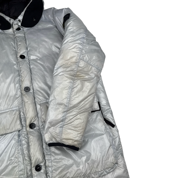 Stone Island 2018 White Pertex Quantum Y Down Long Puffer - Large