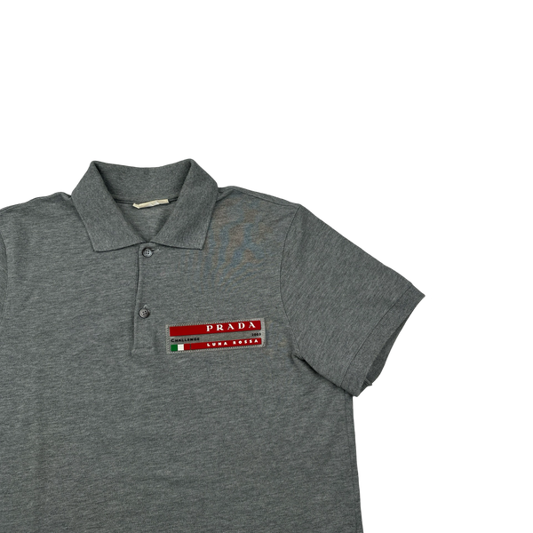 Prada Grey Luna Rossa Cotton Polo Shirt - Medium
