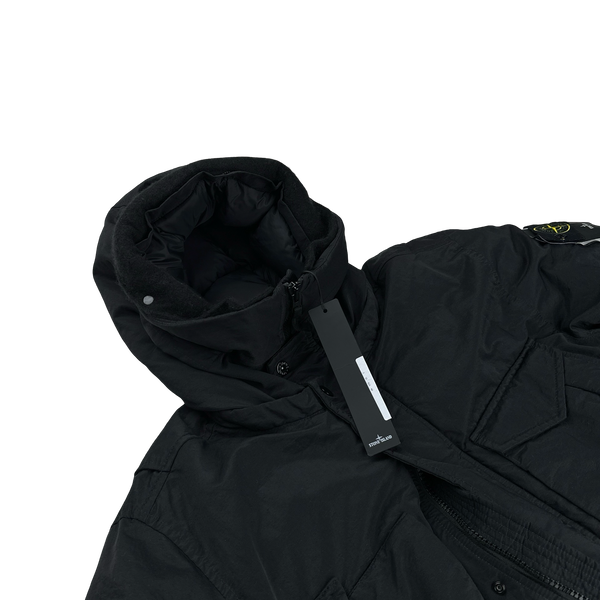 Stone Island 2022 Black Opaque Nylon Twill Down TC Puffer - Medium