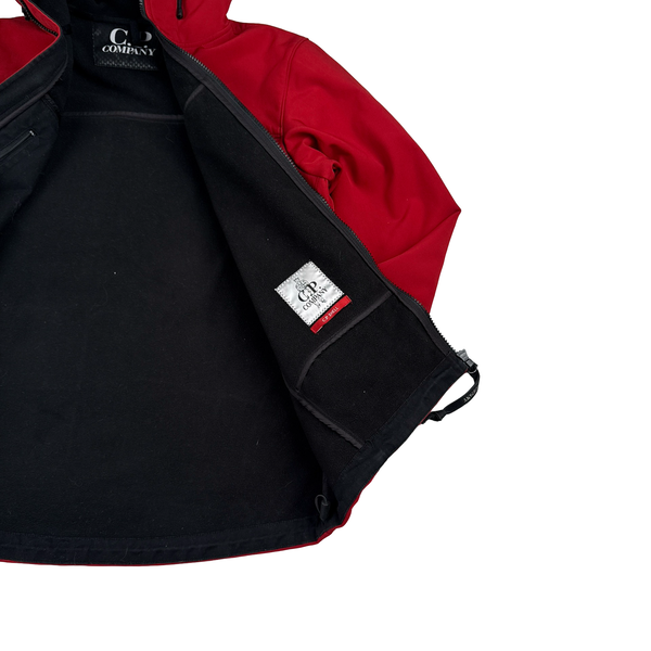 CP Company Red Soft Shell Hooded Zipped Jacket - Medium