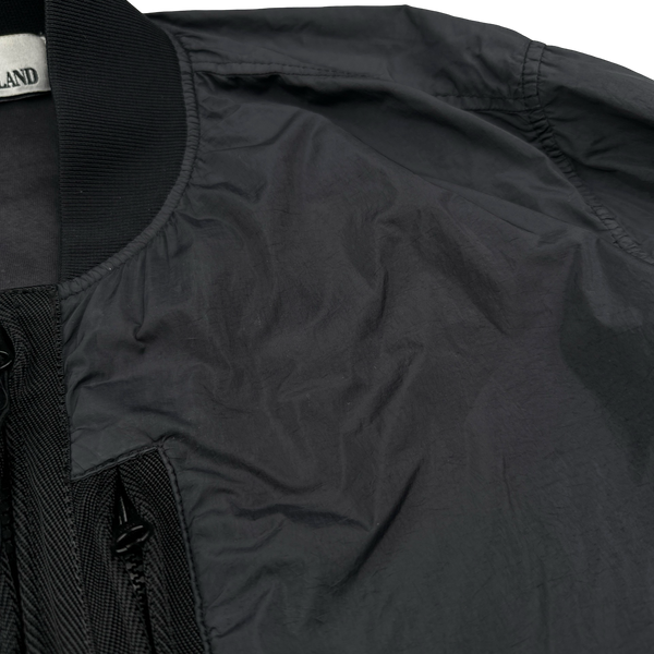 Stone Island 2017 Black Garment Dyed Crinkle Reps Jacket - Medium