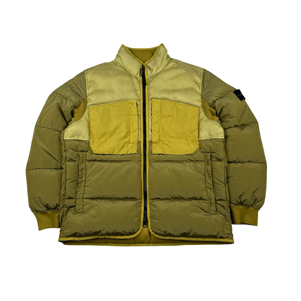 Stone Island 2021 Yellow Panama 6/3 HT Nylon Mix Fabrics Down- TC Puffer - Medium