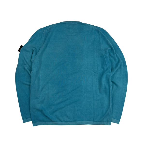 Stone Island 2015 Blue Cotton Knitted Crewneck Jumper - XL