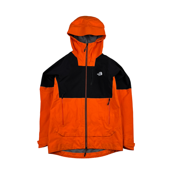 North Face Orange Gore Tex Colour Block Hooded Jacket - Small