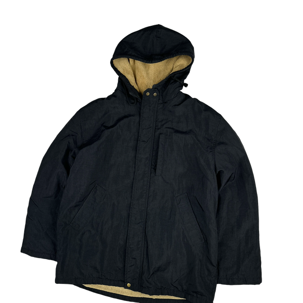 CP Company 1995 Thick Nylon Vintage Fleece Lined Hooded Jacket - Large