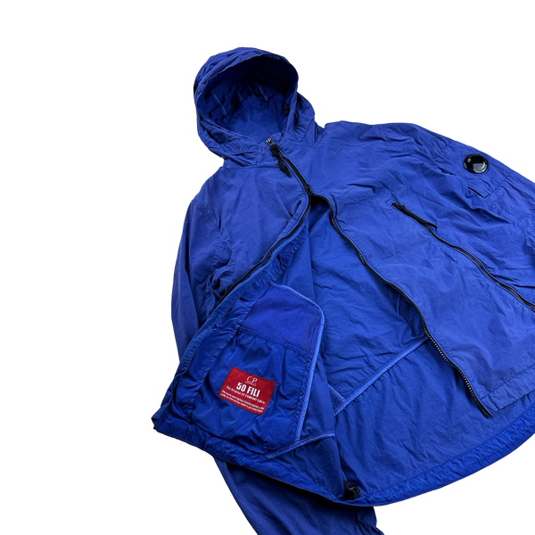 CP Company 50 Fili Blue Hooded Jacket - Large