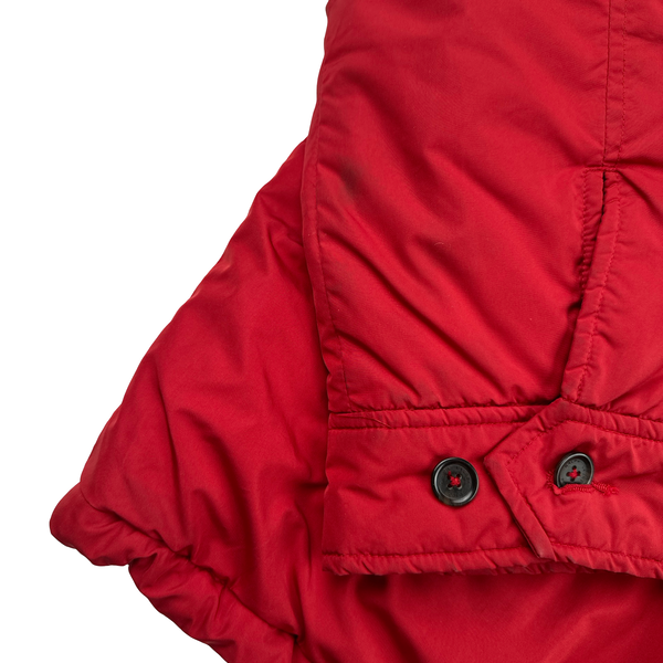 Ralph Lauren Red Cotton Lined Padded High Neck Jacket - XXL