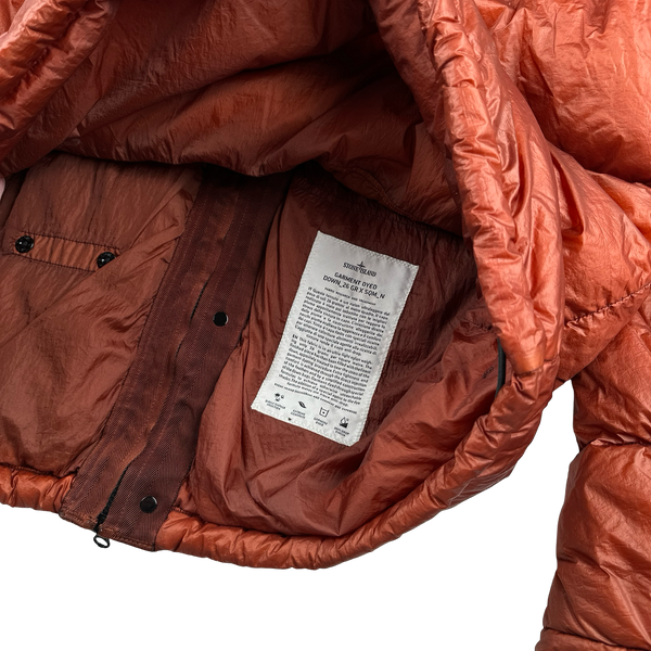 Stone Island 2013 Burnt Orange Garment Dyed Puffer Jacket - 3XL