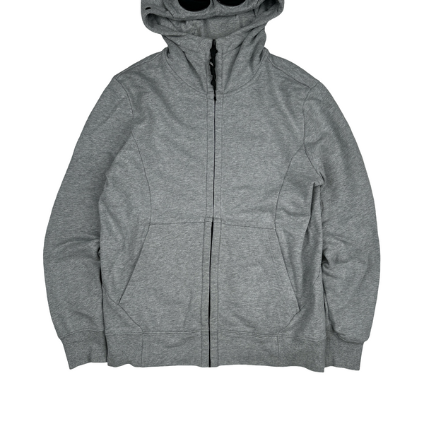 CP Company Grey Cotton Goggle Hoodie - Medium