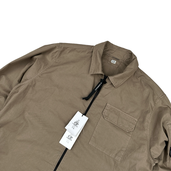CP Company Brown Cotton Lens Viewer Overshirt - Medium