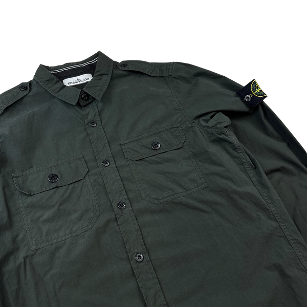 Stone Island 2015 Green Cotton Buttoned Shirt - Large
