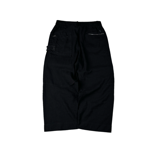 Stone Island Shadow Project Black Linen Trousers - Medium