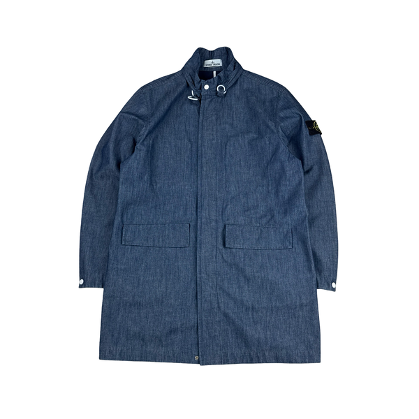 Stone Island 2021 Mac Chambray 3L Trench Coat - Large
