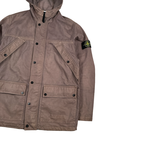 Stone Island 2012 Mauve Thick Cotton Blend Multi Pocket Overshirt Jacket - Large