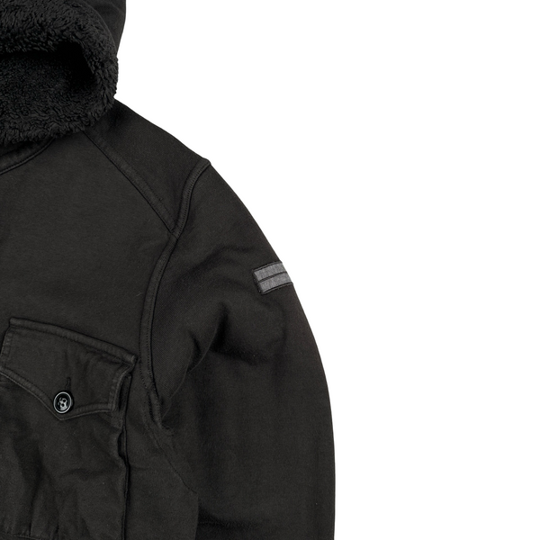 Stone Island 2006 Denims Brown Multi Pocket Fleece Lined Hooded Jacket  - Medium