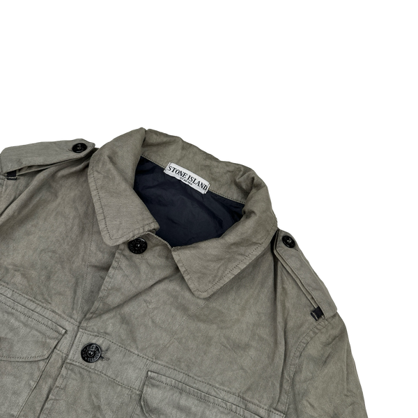 Stone Island 2006 Tan Lino Flax Field Jacket - Medium