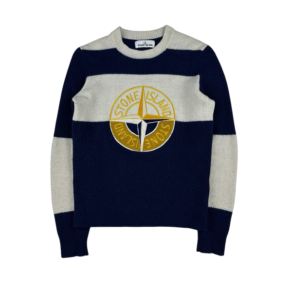 Stone Island 2018 Embroidered Knit Wool Jumper - Small