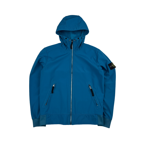 Stone Island 2018 Light Blue Soft Shell Jacket - Medium