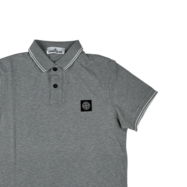 Stone Island Grey Short Sleeved Polo Top - Small