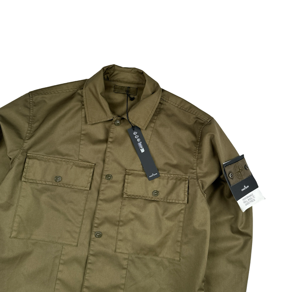 Stone Island 2025 Khaki Performance Twill Wool O-Ventile Ghost Jacket - Medium