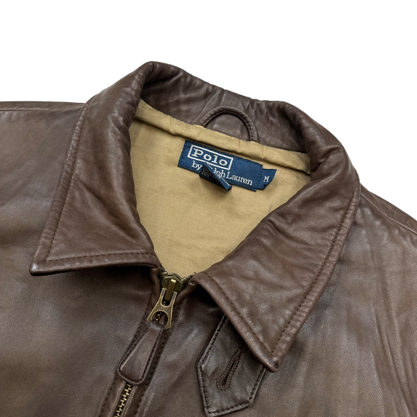 Ralph Lauren Brown Heavyweight Leather Jacket - Medium
