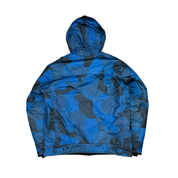 Stone Island Blue Fleece Lined Camo Reflective Jacket - XXL