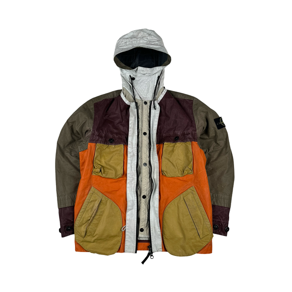 Stone Island 2019 Tela Placcata Bicolore Hooded Jacket - Small