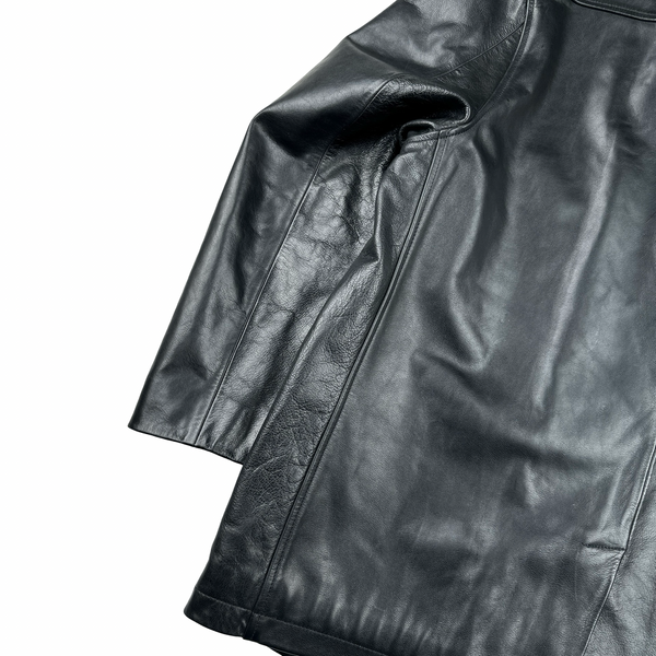 Ralph Lauren Wool Lined Heavyweight Leather Jacket - Large