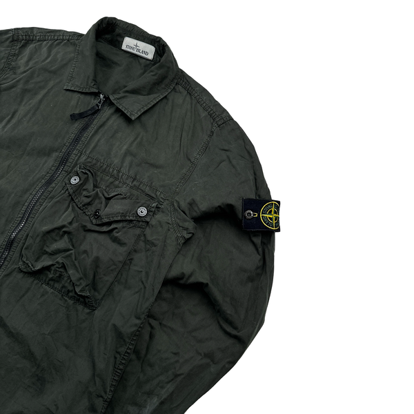 Stone Island 2021 Khaki Green Cotton Overshirt - Medium