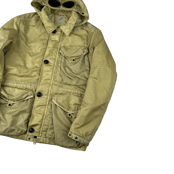 CP Company Yellow M Bossed Quilted Goggle Jacket - Medium