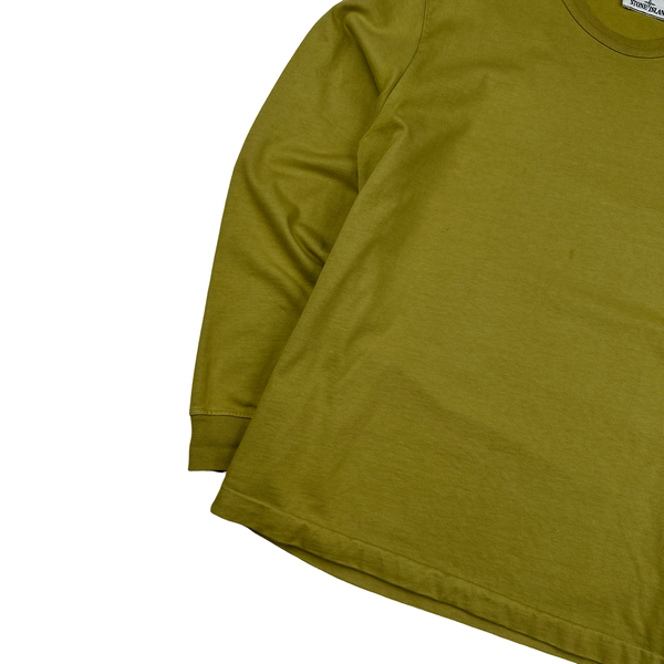 Stone Island 2021 Olive Green Cotton Long Sleeve Jumper - Medium