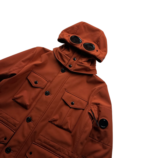 CP Company Orange Soft Shell Goggle Lens Viewer Jacket - XL