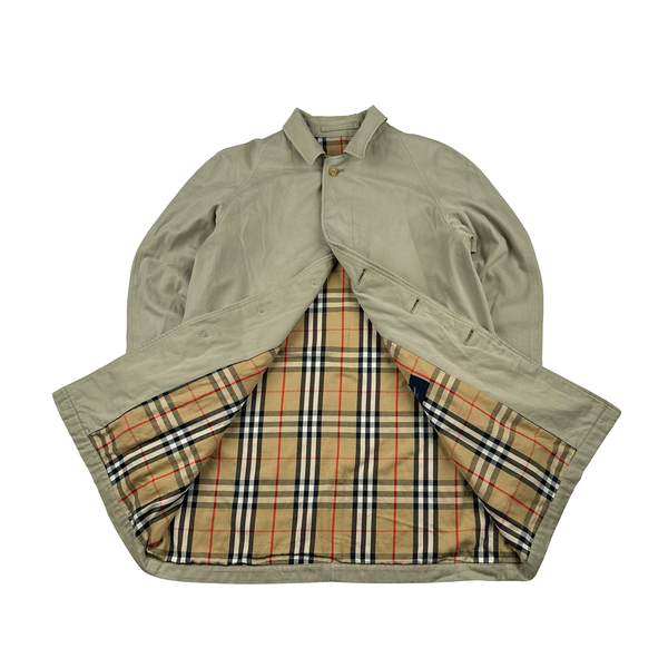 Burberry Nova Check Lined Tan Trench Coat - Medium