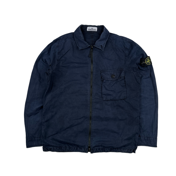 Stone Island 2020 Navy Cotton Overshirt - Large