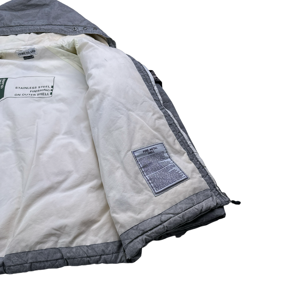 Stone Island AW2000 Hooded Silver Pure Metal Shell - Medium