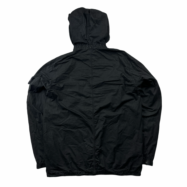 Stone Island Black Hooded Cotton Overshirt Jacket Large