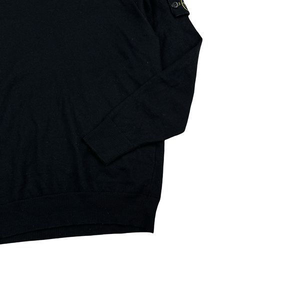 Stone Island 2024 Black Wool High Neck Knit Jumper - Small