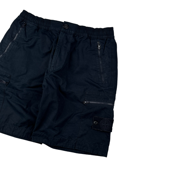 Stone Island 2024 Ghost CO Fit Navy Cargo Shorts - 32"
