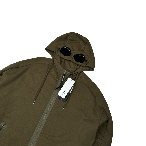 CP Company Khaki Cotton Goggle Hoodie - XL