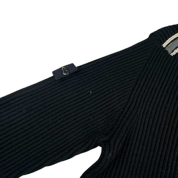 Stone Island 2005 Striped Heavyweight Wool Pullover Quarter Zip Knit - XL