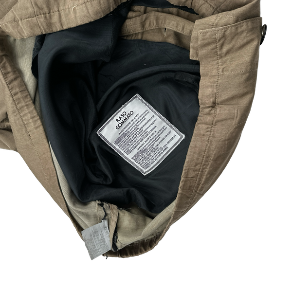 Stone Island 2002 Camel Raso Gommato Field Jacket - Large