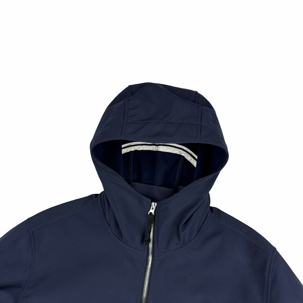Stone Island Navy Soft Shell E Dye Hooded Jacket - XL