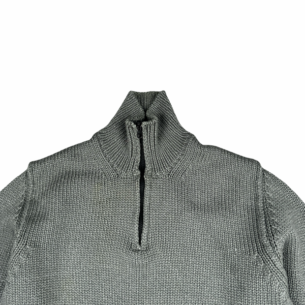 Stone Island AW/2001 Heavyweight Wool Knit Quarter Zip Jumper - XXL